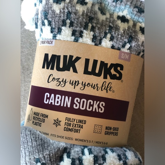Muk Luks Two Pack Cabin Sock, Size Small/Medium New In Packaging - Picture 5 of 5